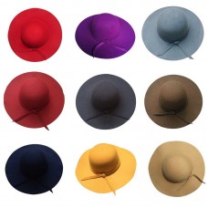 Vintage 80&apos;s Bowknot Summer Hats Mujer Ladies Wave Wide Brim Woolen Cap Top LSM  eb-14821413